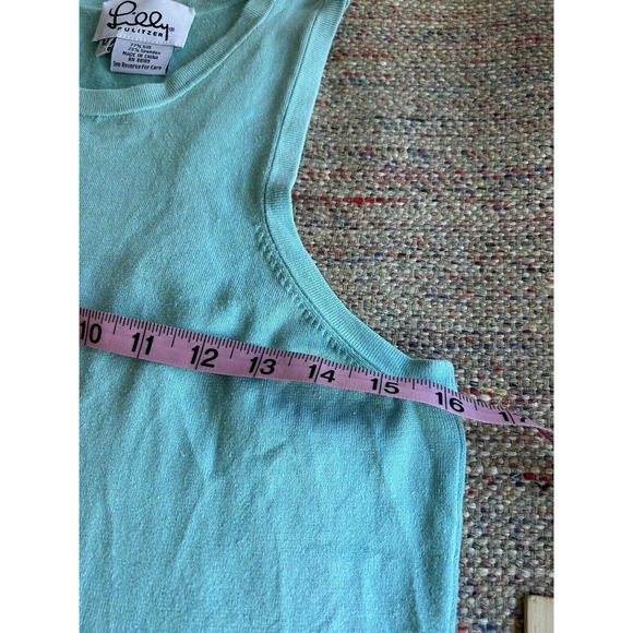 Lilly Pulitzer Silk and spandex turquoise blue tank size Medium - Picture 5 of 7